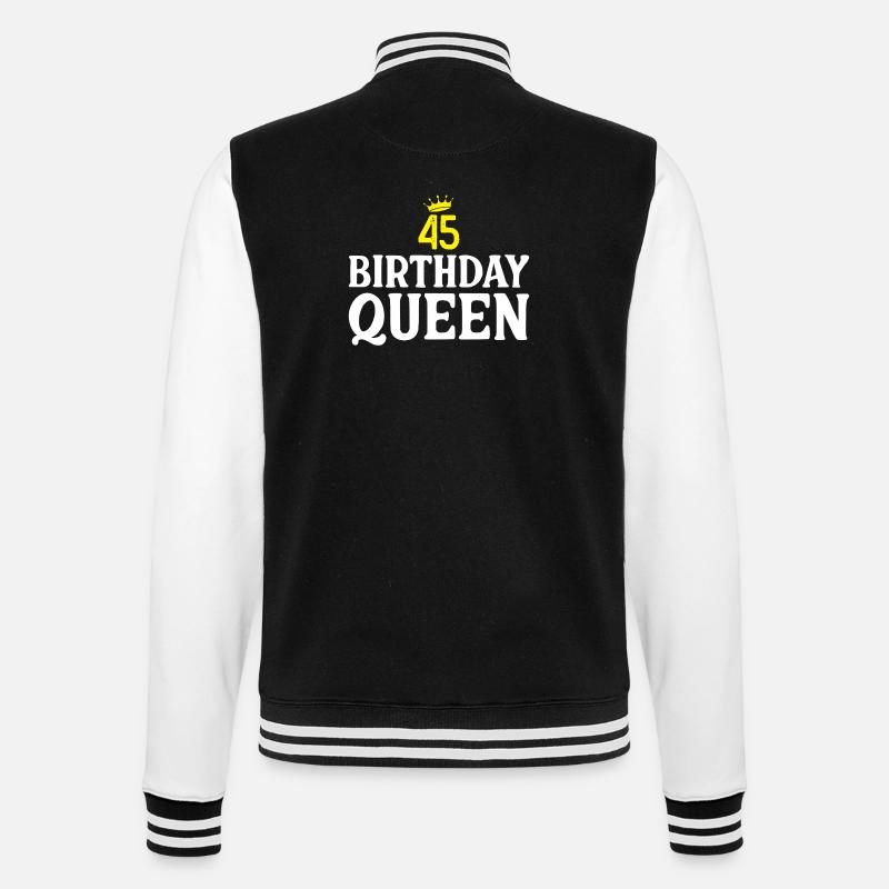 45. Geburtstagsgeschenke - College-Sweatjacke - Schwarz/Weiß