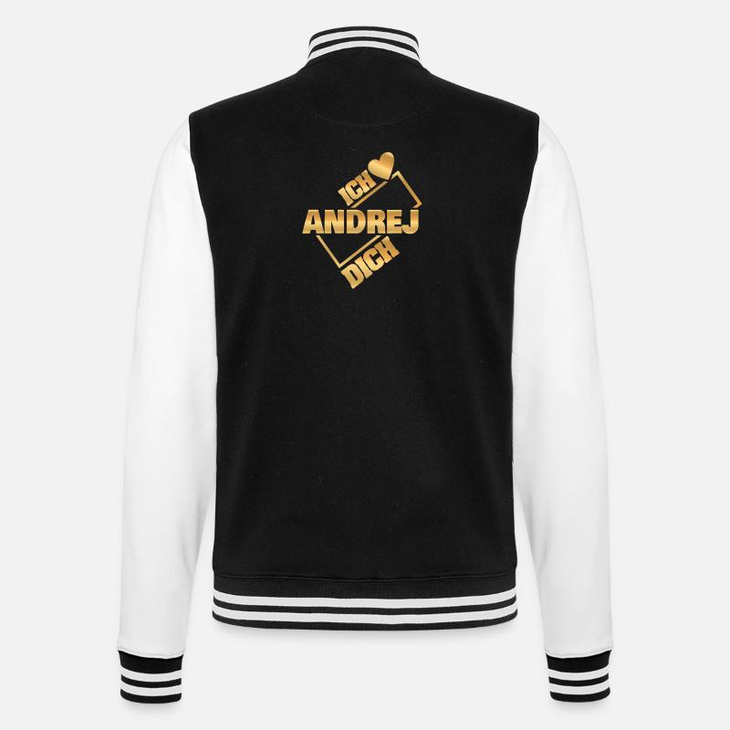 Andrej - College-Sweatjacke - Schwarz/Weiß