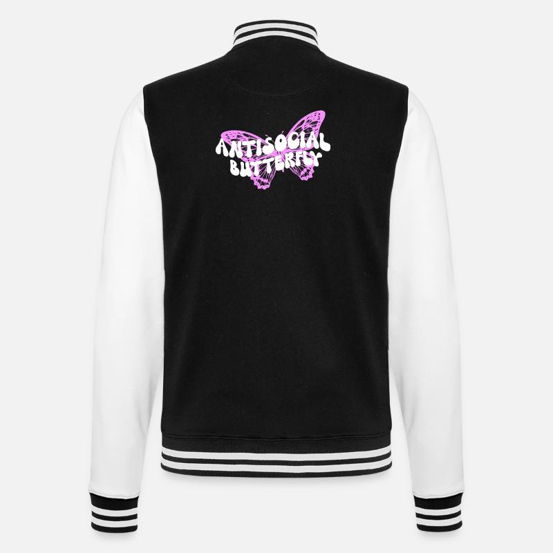 Graphique inspirant de fan papillon - Veste Teddy - noir/blanc