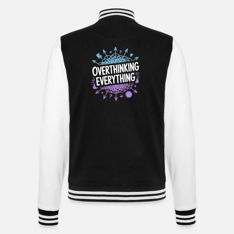 Overthinking Everything ADHD Chaos - College Sweat Jacket - black/white