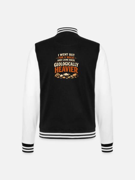 Harder back | Geology Stone Collector - College Sweat Jacket - black/white