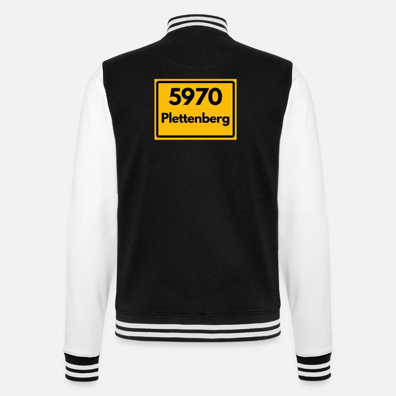 ANCIEN CODE POSTAL RETRO 5970 PLETTENBERG - Veste Teddy - noir/blanc