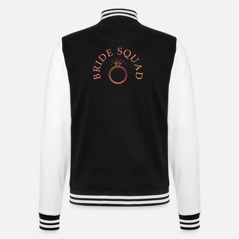Bride Squad - Ring - Customizable - College Sweat Jacket - black/white