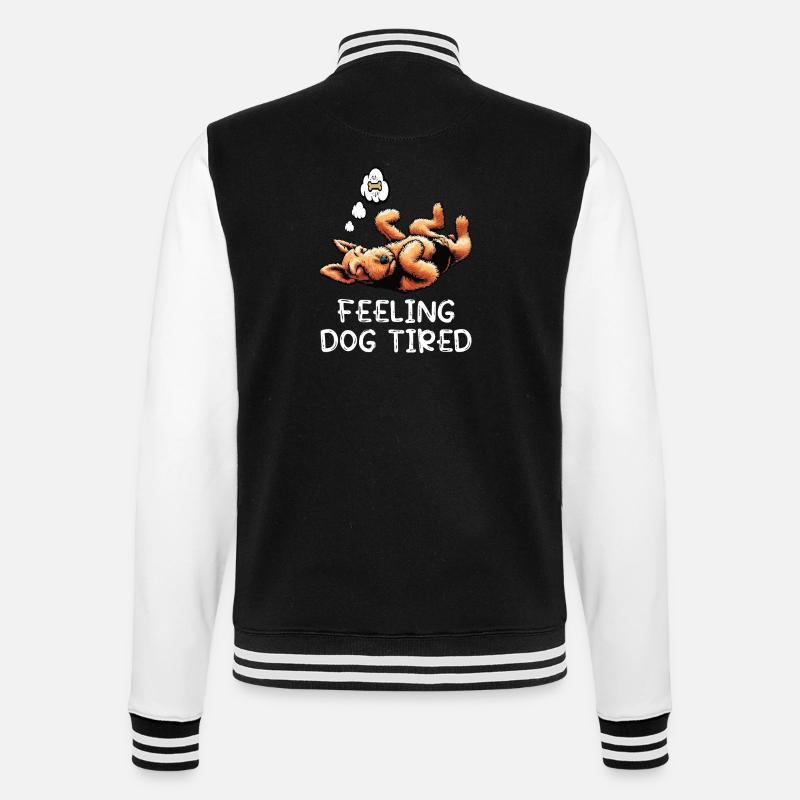 Feeling Dog Tired Airedale Terrier Airedales  - College-Sweatjacke - Schwarz/Weiß