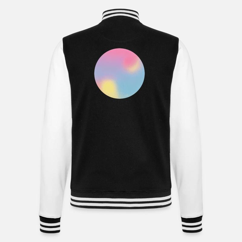 Aura Check Pastel Gradient Sphere - College Sweat Jacket - black/white