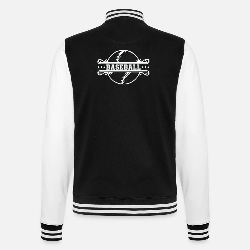 Baseball Ornament Frame Emblem - College Sweat Jacket - black/white