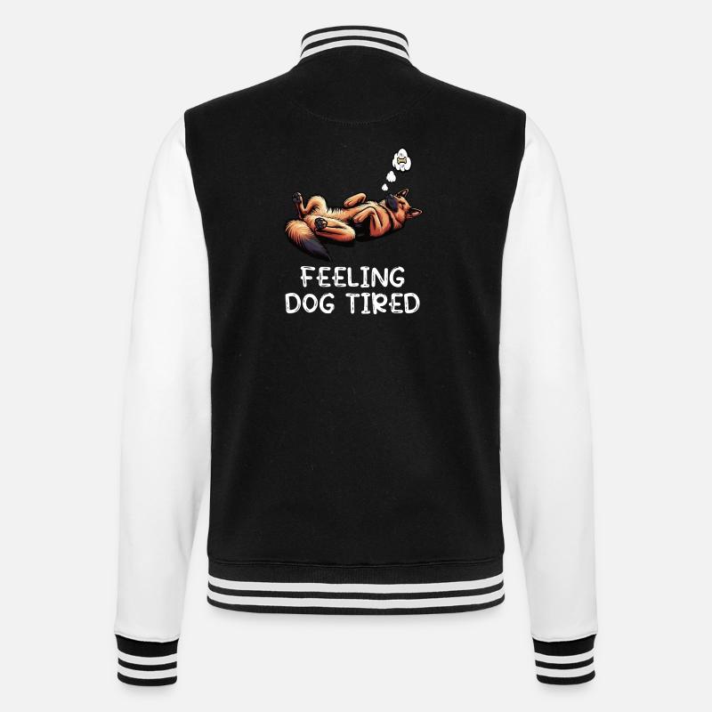 Feeling Dog Tired German Shepherd - College Sweat Jacket - black/white