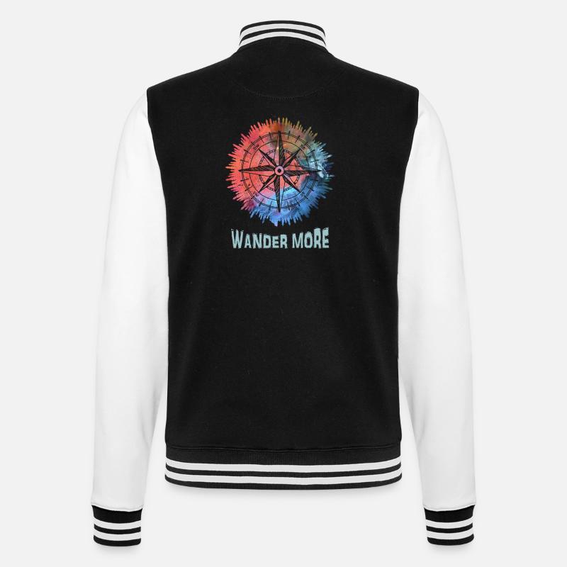 Wander More Compass Batik - College-Sweatjacke - Schwarz/Weiß