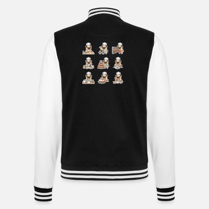 Drôle de Pug Baecker, pâtissier - Veste Teddy - noir/blanc