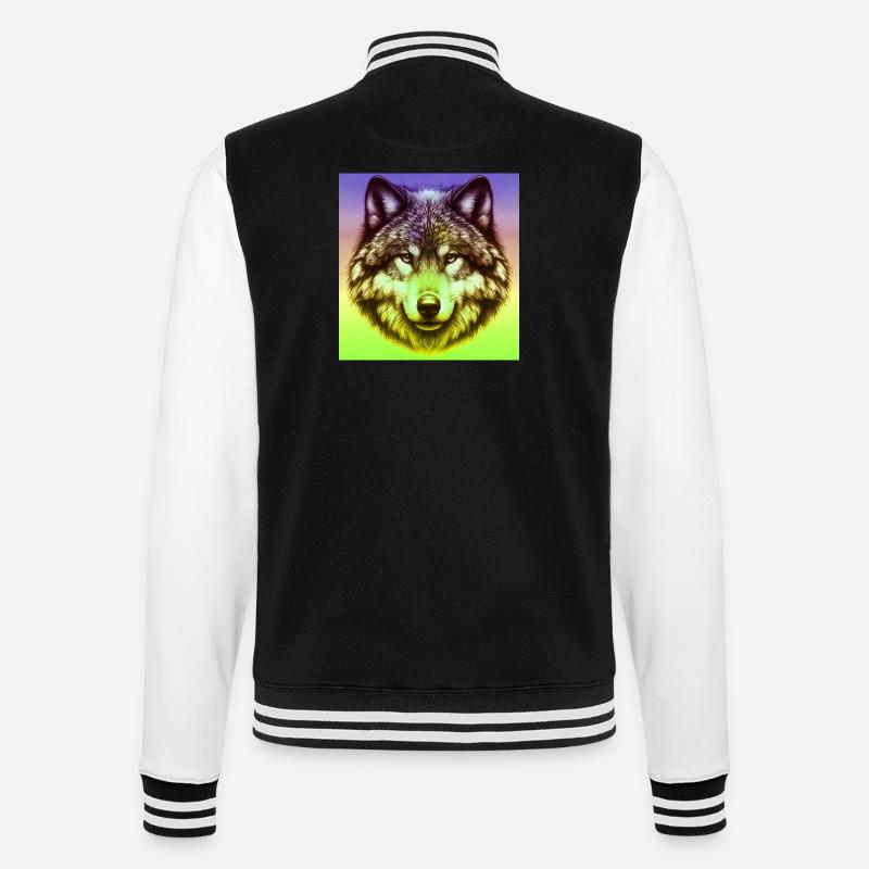 Wolf - College Sweat Jacket - black/white
