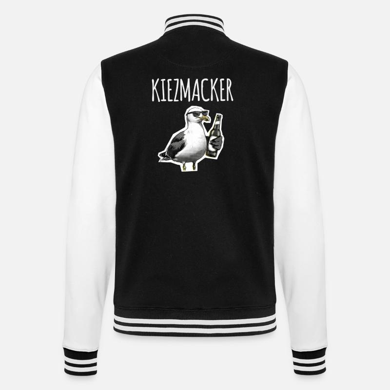 Kiez Möwe Macker - College-Sweatjacke - Schwarz/Weiß