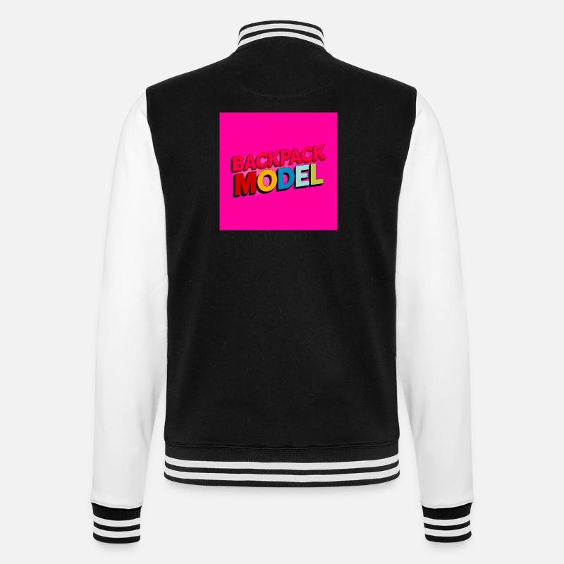 Backpack Model Neon Text - College Sweat Jacket - black/white