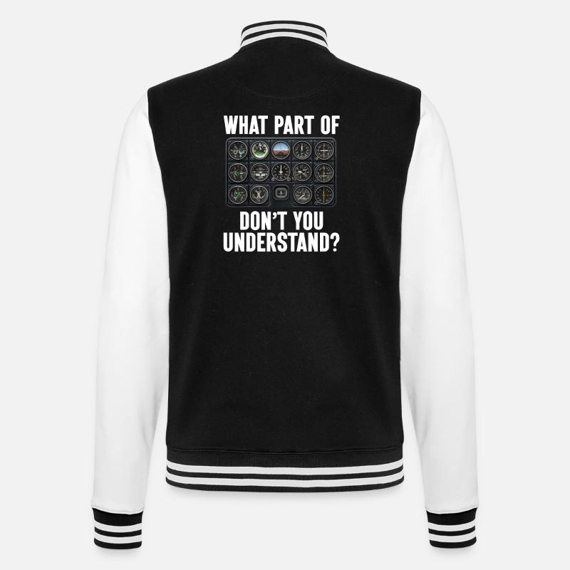 Flugzeug Flug Pilot Flugzeug Fluggesellschaft - College-Sweatjacke - Schwarz/Weiß