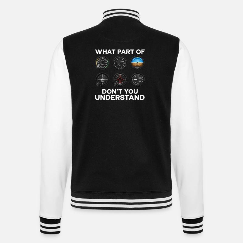 Flugzeug Flug Pilot Flugzeug Fluggesellschaft - College-Sweatjacke - Schwarz/Weiß