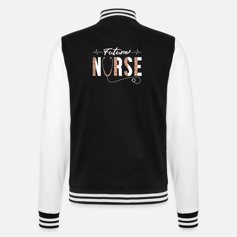 Future Nurse Stethoscope-Emblem - College-Sweatjacke - Schwarz/Weiß