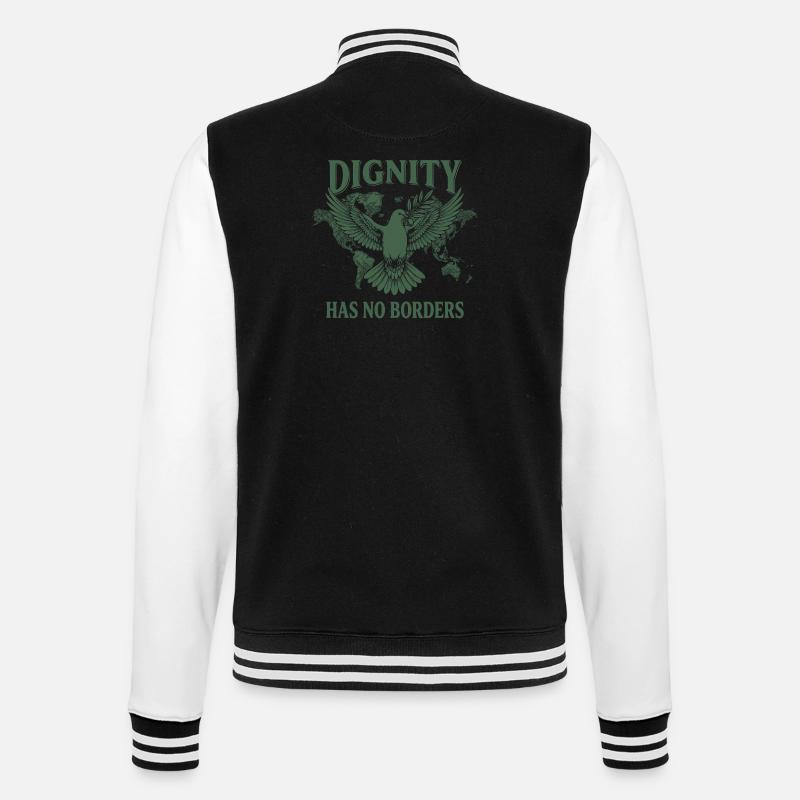 Les droits de l’homme : la dignité rétro n’a pas de déclaration frontalière - Veste Teddy - noir/blanc