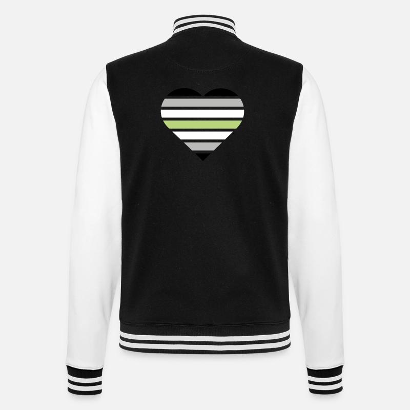 Pride Flag Heart · Agender - College Sweat Jacket - black/white