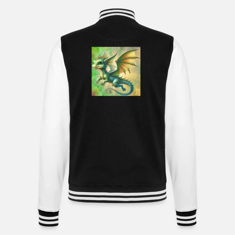 Drache - College-Sweatjacke - Schwarz/Weiß