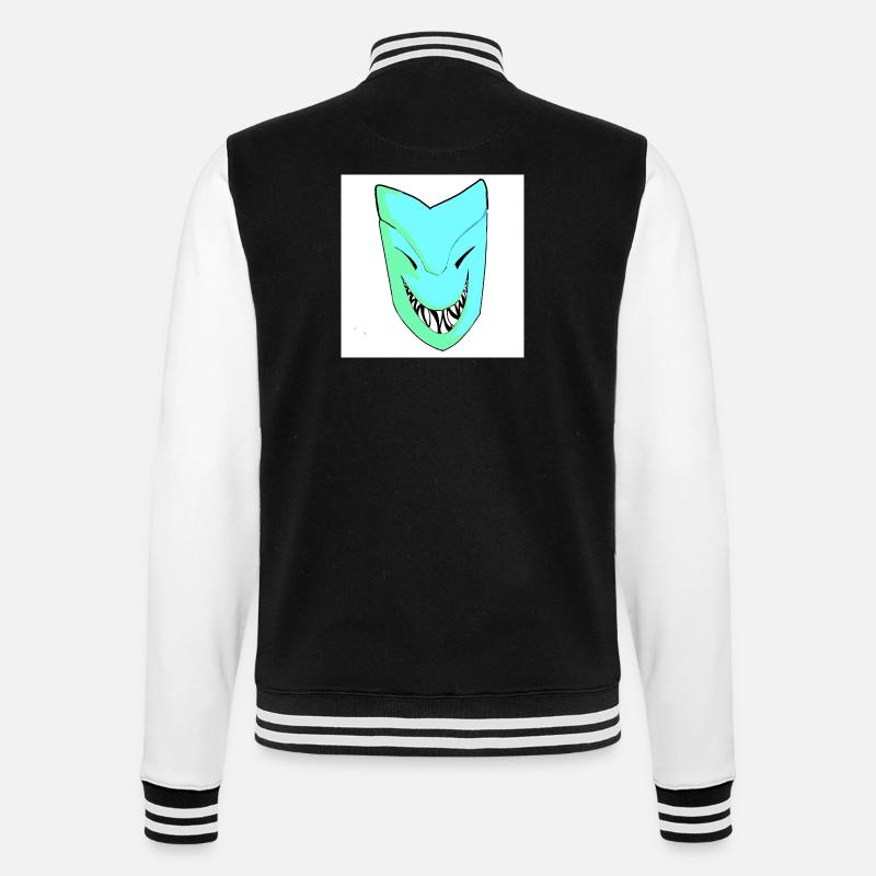 Masque souriant dans le dégradé - Veste Teddy - noir/blanc