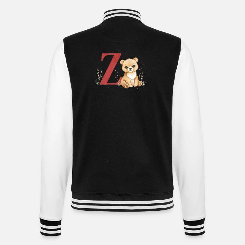 Z-Bear: Big Z with Bear - College Sweat Jacket - black/white