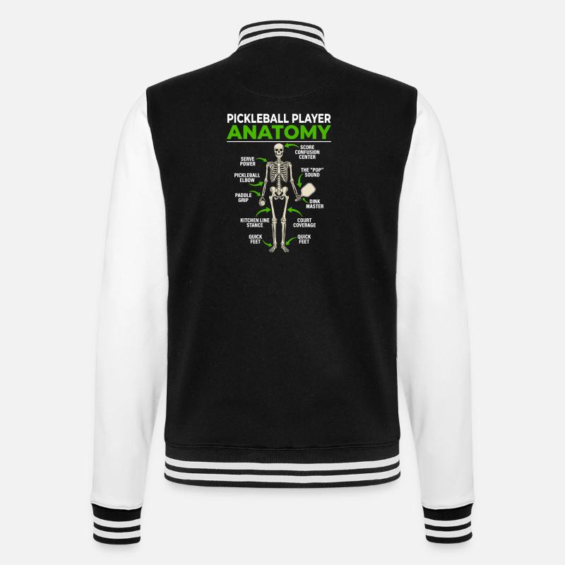 Illustration anatomique du pickleball Davinci - Veste Teddy - noir/blanc