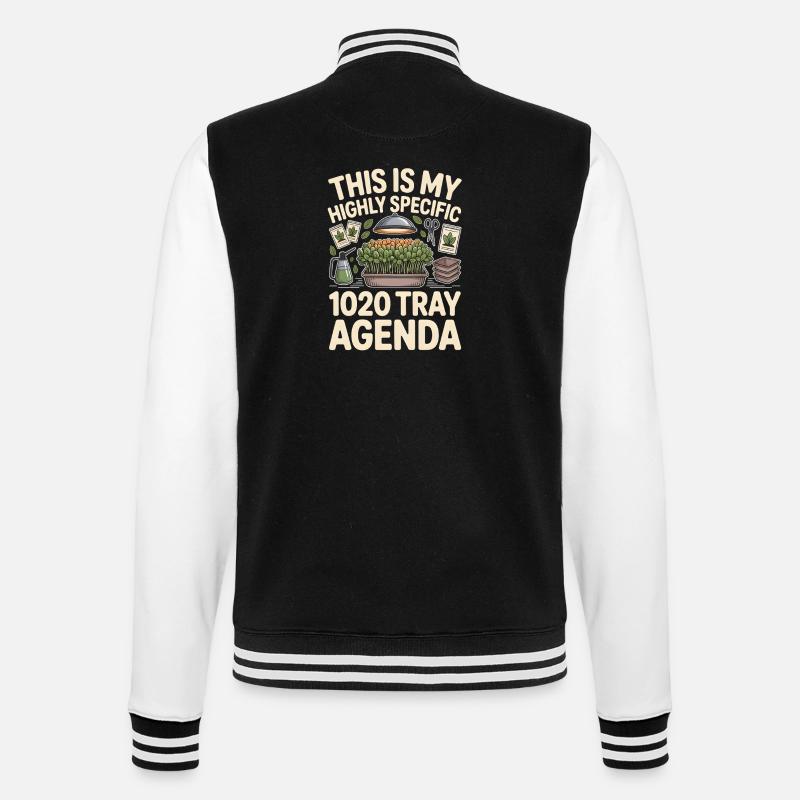 1020-Tray-Agenda | Microgreens Nerd - College-Sweatjacke - Schwarz/Weiß