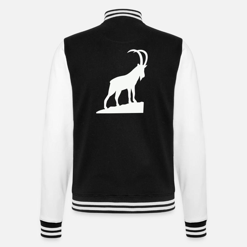 Alpenbock Silhouette - College-Sweatjacke - Schwarz/Weiß