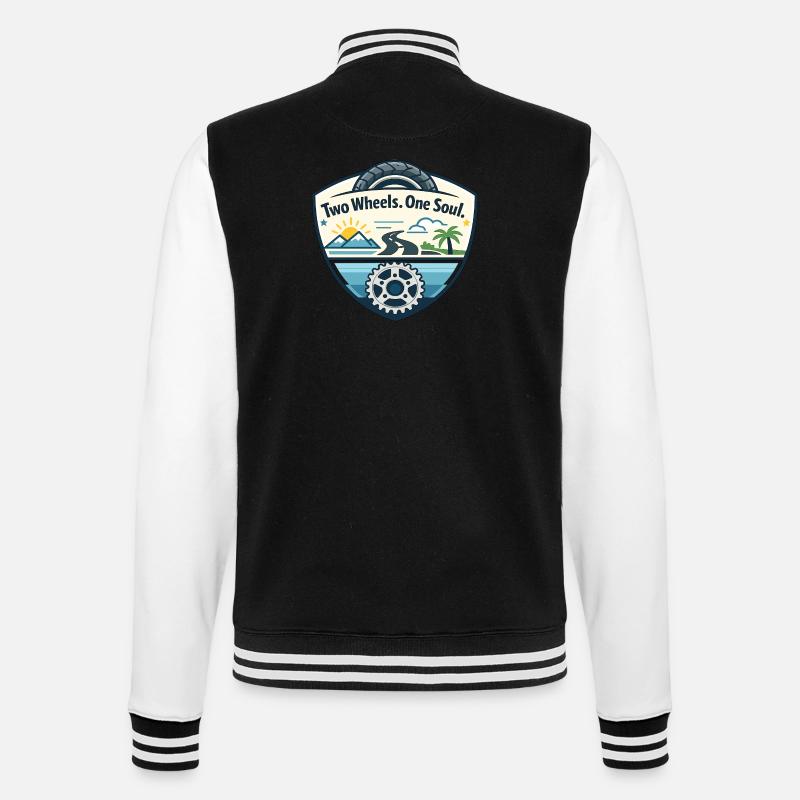 Zwei Räder, Eine Seele - College-Sweatjacke - Schwarz/Weiß
