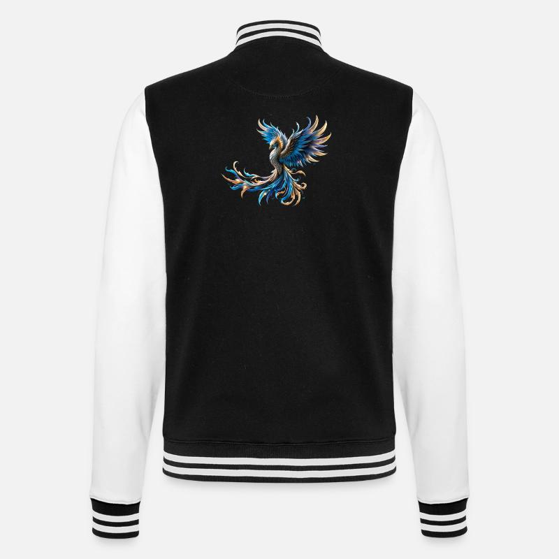 Feuerblauer Phönix - College-Sweatjacke - Schwarz/Weiß