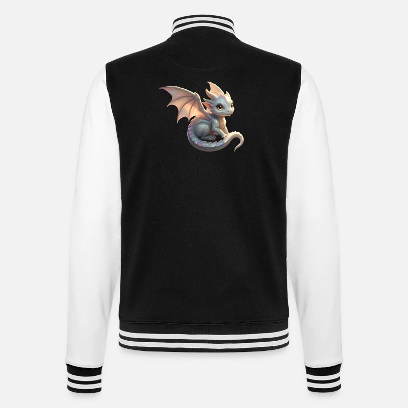 Petit Dragon mignon - Veste Teddy - noir/blanc
