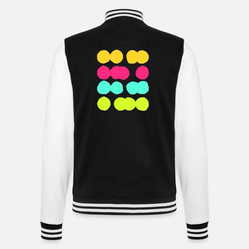 Colourful Abstract Circle Pattern - Fun & Vibrant - College Sweat Jacket - black/white