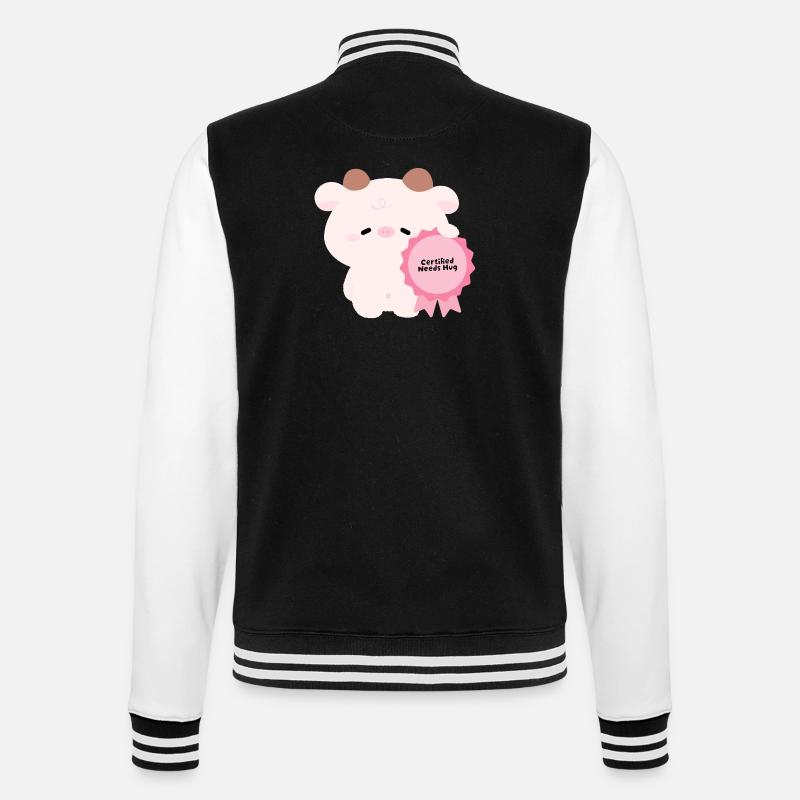 Certified Needs Hug Cow - College Sweat Jacket - black/white