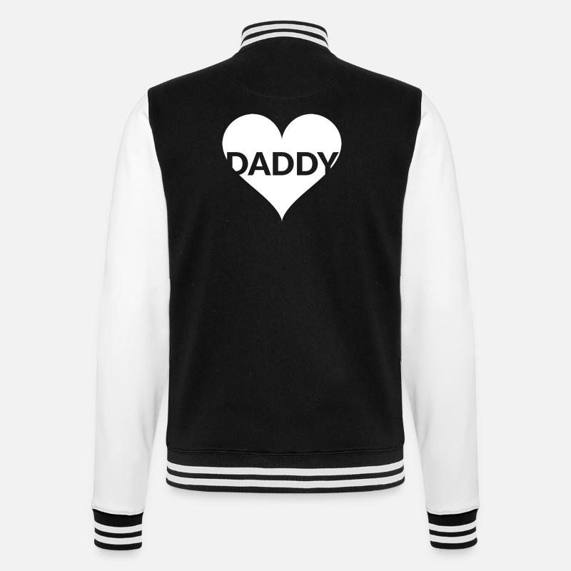 Daddy Herz Geschenk - College-Sweatjacke - Schwarz/Weiß