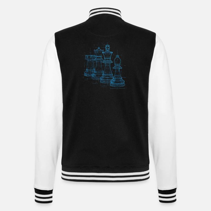 Cadeau Plan d’échecs pour hommes - Veste Teddy - noir/blanc