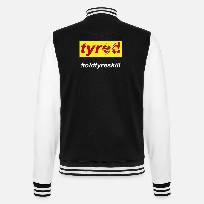 Müde, erschöpfte Mutter - College-Sweatjacke - Schwarz/Weiß