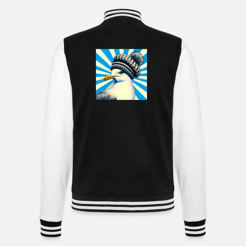Möwe - College-Sweatjacke - Schwarz/Weiß