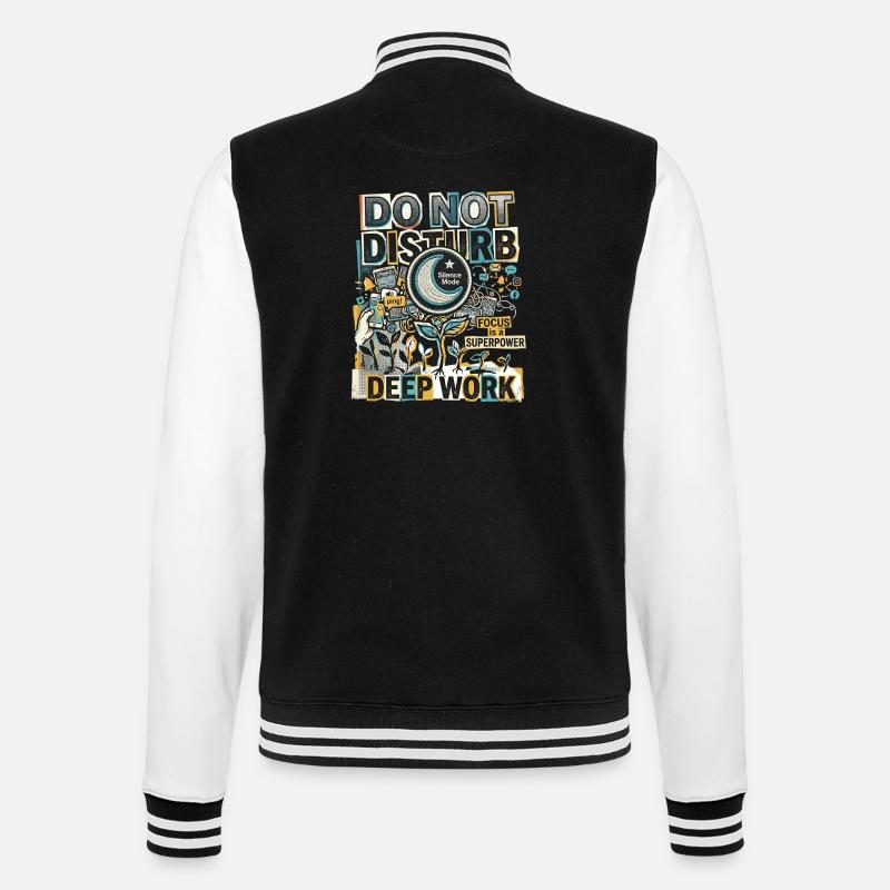 Deep Work Focus - College-Sweatjacke - Schwarz/Weiß