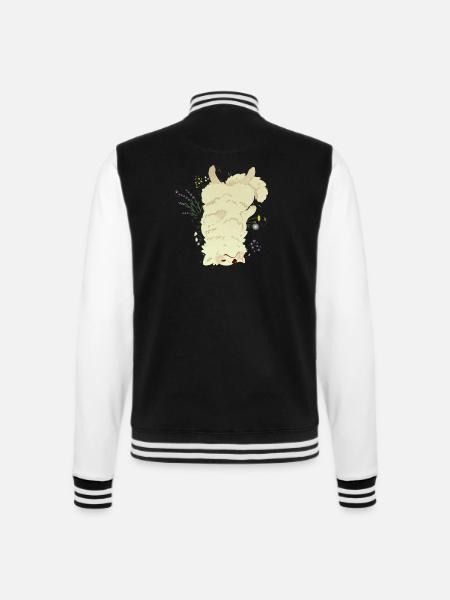 Sleeping dog in the meadow - College Sweat Jacket - black/white