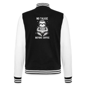 Pas de conversation devant le paresseux amateur de café - Veste Teddy - noir/blanc - Dos - Marisol (170cm)