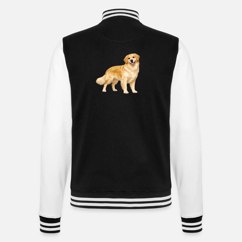 Golden Retriever souriant - Veste Teddy - noir/blanc