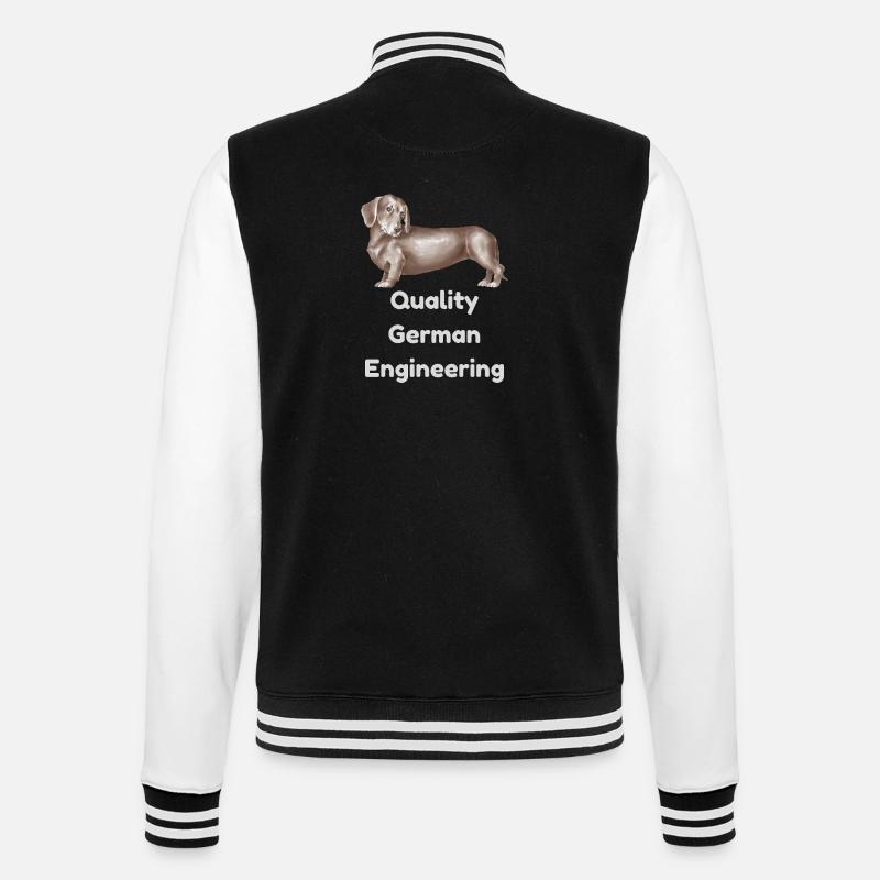 Quality German Dachshund Engineering - College Sweat Jacket - black/white