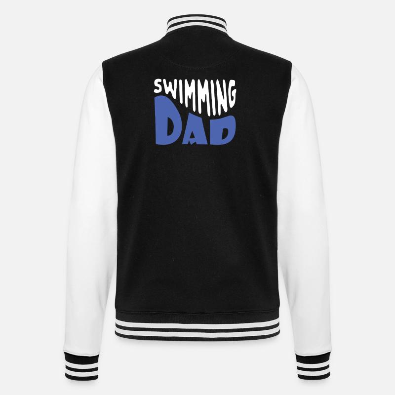 swimming dad - College Sweat Jacket - black/white