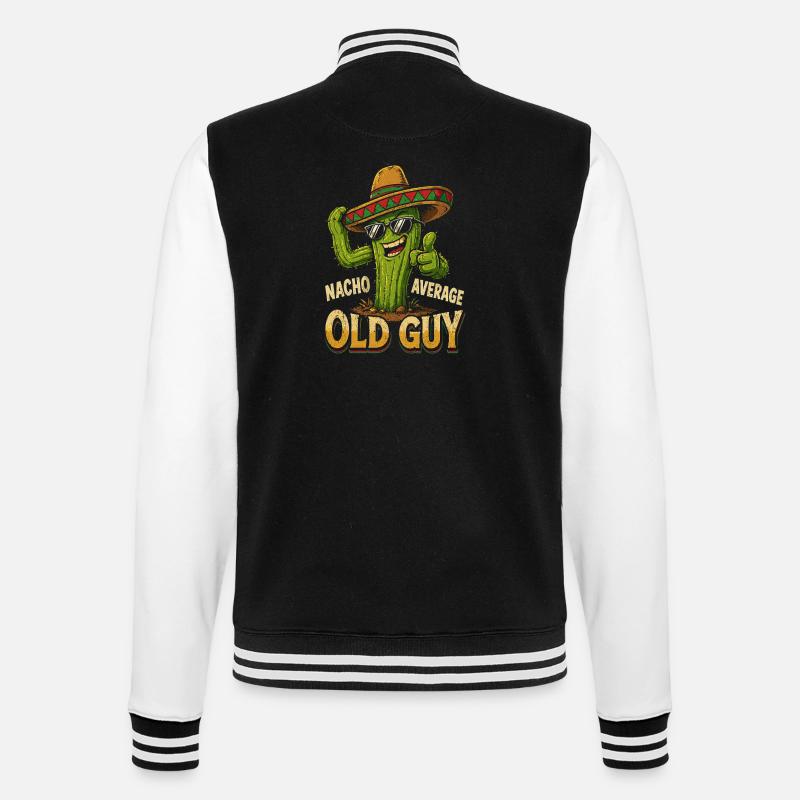 Non-Average Cactus Old Guy - College Sweat Jacket - black/white
