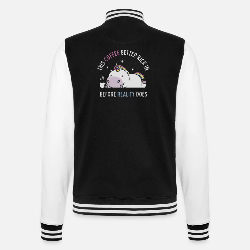 Coffee Before Reality - College Sweat Jacket - black/white