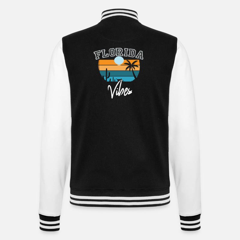 Florida Vibes Retro Florida - College-Sweatjacke - Schwarz/Weiß