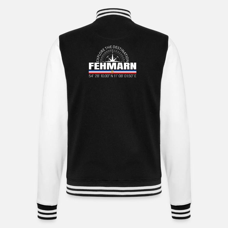 Fehmarn - College-Sweatjacke - Schwarz/Weiß