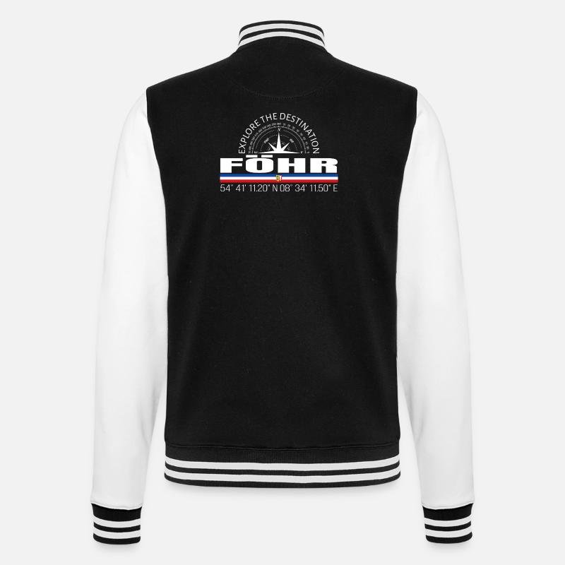 Föhr - College-Sweatjacke - Schwarz/Weiß