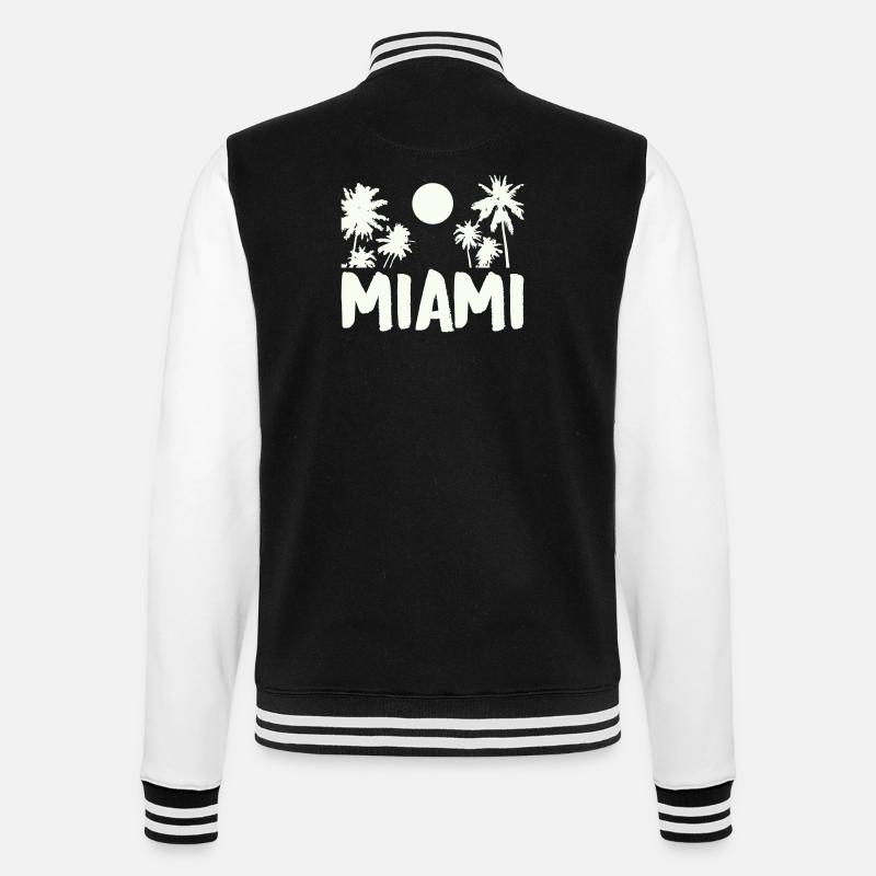 Miami Night Palm Trees - College Sweat Jacket - black/white