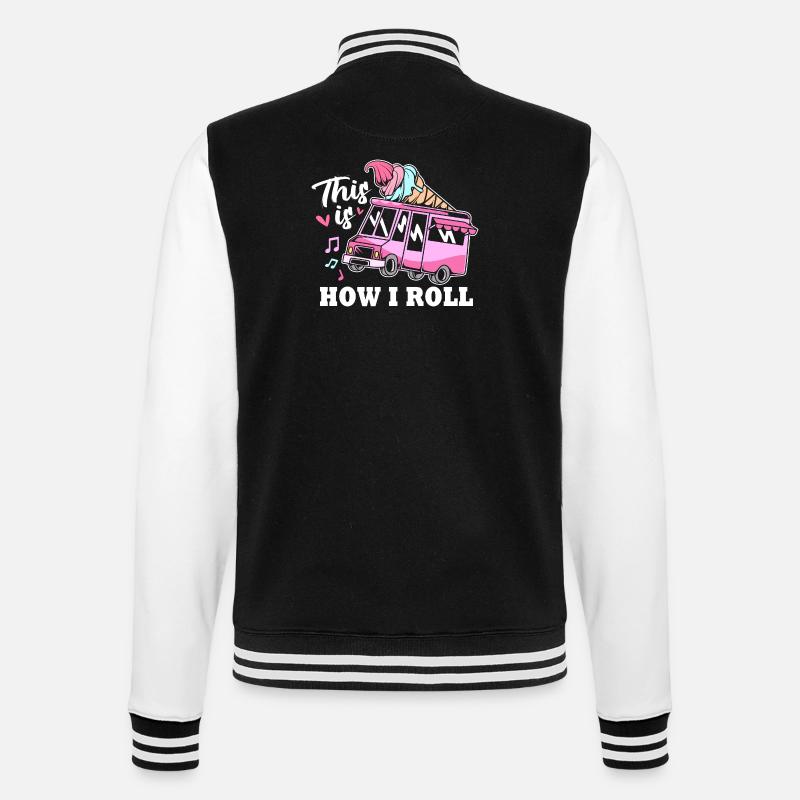 Eisdiele Eiswagen Eis Eiscreme - Veste Teddy - noir/blanc