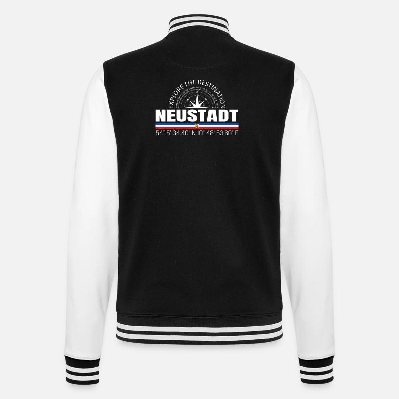 Neustadt - College-Sweatjacke - Schwarz/Weiß